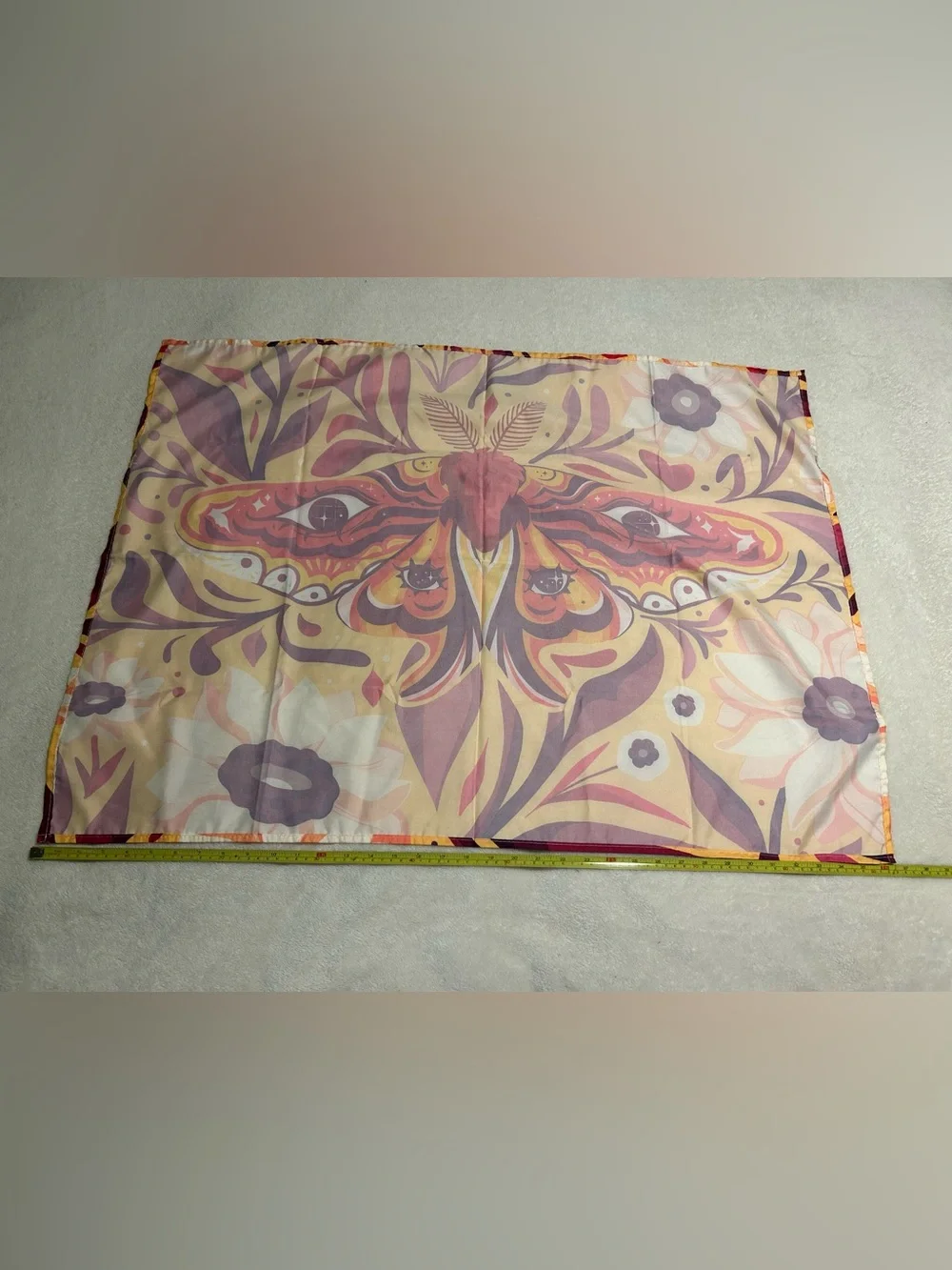 New tapestry home wall decor butterfly seeing eye yellow pink moth flower hippy